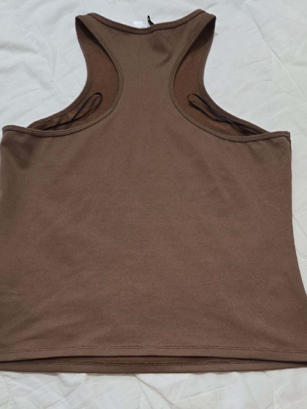 H&M Ribbed Racerback Tank Top Chocolate Brown Size L - Picture 8 of 8